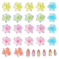 100個の樹脂カボション  花  ネイルアートの装飾の付属品  ミックスカラー  10x4mm&nbsp;MRMJ-SP0001-15