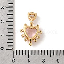 Brass Glass Charms&nbsp;KK-P340-02G-02