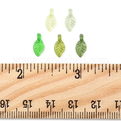 800個5色透明アクリルチャーム  葉のチャーム  ミックスカラー  10.5x5x3.5mm  穴：1.2mm  160個/カラー&nbsp;TACR-FS0001-56