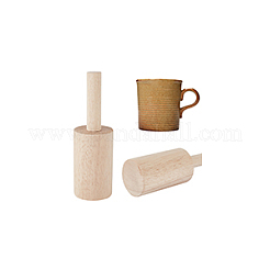 木製カップ型  カップアンビル  磁器セラミック粘土カップ成形ツール  パパイヤホイップ  22x7cm&nbsp;WOOD-WH0029-89B