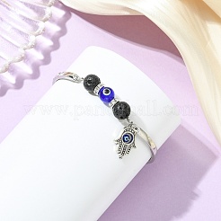Zinc Alloy Charm Bangles for Women&nbsp;BJEW-JB14384-01
