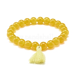 Dyed Natural Malaysia Jade Round Beads Stretch Bracelets Set&nbsp;BJEW-JB06956