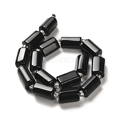 天然石オブシディアンビーズ連売り  シードビーズで  多面カット  コラム  8.5~11x5.5~6.5mm  穴：1mm  約14~15個/連  7.48''（19センチメートル）&nbsp;G-N327-06-01