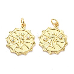Brass Micro Pave Clear Cubic Zirconia Pendants&nbsp;ZIRC-L091-091G