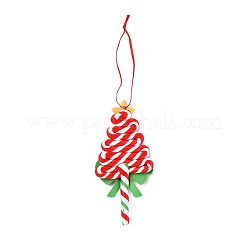 クリスマスツリー ロリポップ 手作りポリマー粘土ペンダント装飾  クリスマスツリーの壁やドアに吊るす飾り  ライムグリーン  185mm&nbsp;HJEW-P017-02D
