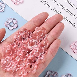 透明なアクリルビーズフレーム  花  ピンク  19x20x3.5mm  穴：1.6mm  内径：6.5mm&nbsp;X-TACR-S154-29B-26
