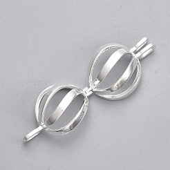 Rack Plating Brass Cage Pendants&nbsp;LS-KK-S751-064S