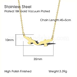 女性用304ステンレスペンダントネックレス  ゴールドカラー  鳥  17.72インチ（45cm）&nbsp;FS-WGD2842-02