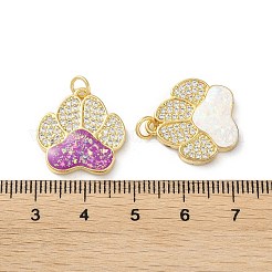 Brass Micro Pave Clear Cubic Zirconia Pendants&nbsp;KK-C045-48G