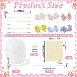 DIY造花キット  ホットメルトプラスチックグルースティックを含む  綿紐造花芯入り石膏  ABSプラスチックビーズ  ポリエステルソフトコーラルベルベット糸  ミックスカラー  270x7mm&nbsp;DIY-PH0035-19