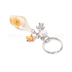 Alloy Acrylic Shell Shape Keychains&nbsp;KEYC-JKC01322-01