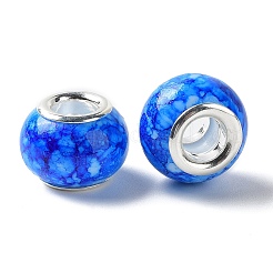Crackle Acrylic European Beads&nbsp;MACR-D082-04
