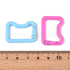 スプレー塗装されたスプリングゲートリング  猫の形  ミックスカラー  22x30x4.2mm&nbsp;PALLOY-T090-84