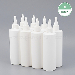 DIY接着剤ボトルキット  プラスチック接着剤ボトルとチップキャップ付き  シリコン漏斗ホッパー  豚毛ビーカーブラシ  黒板のステッカーラベル  マーカー  ホワイト  157x52mm  容量：250ミリリットル  8個/セット&nbsp;DIY-BC0011-24C