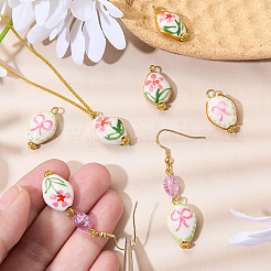 8Pcs 4 Styles Handmade Porcelain Pendants&nbsp;PALLOY-SW00139