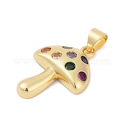 Brass Micro Pave Cubic Zirconia Pendants&nbsp;KK-A241-05G
