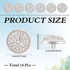 14Pcs 1-Hole Alloy Glass Shank Buttons&nbsp;BUTT-MA0001-16A-S