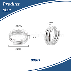 80Pcs 925 Sterling Silver Split Rings&nbsp;STER-PH0001-47