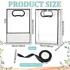 24Pcs Rectangle PVC Gift Bags with Hole Handle for Candy&nbsp;ABAG-BC0001-64