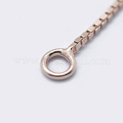 スターリングシルバーベネチアンチェーン925個  ローズゴールド  30x0.65mm  穴：1mm&nbsp;STER-K171-10RG