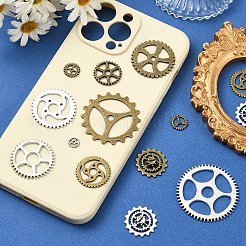 36個 12スタイル チベットスタイル 合金 スチームパンクペンダント  ギア  カドミウムフリー＆鉛フリー  ギア  アンティークブロンズ＆アンティークシルバー  8~42x1~4mm  穴：1~8mm  3個/スタイル&nbsp;TIBEP-YW0001-89