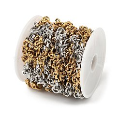 304 Stainless Steel Two Tone knot Link Chains&nbsp;CHS-F022-01GP