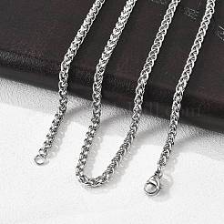 Tarnish Resistant 304 Stainless Steel Wheat Chain Necklaces&nbsp;NJEW-O058-26P