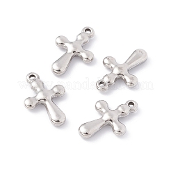 変色しない201ステンレススチールペンダント  クロス  ステンレス鋼色  22x15x3.5mm  穴：1.6mm&nbsp;STAS-C057-20P