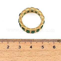 304ステンレススチールパヴェキュービックジルコニア指輪（女性用）  長方形  ゴールドカラー  6.5mm  内径：17mm&nbsp;SA-CBAABBA-08D-G