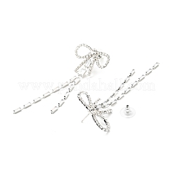 Crystal Rhinestone & Clear Cubic Zirconia Stud Earrings&nbsp;EJEW-C037-01D-P