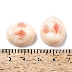 不透明樹脂デコデンカボション  口  桃パフ  18~19x20x9~10mm&nbsp;CRES-Z009-01A
