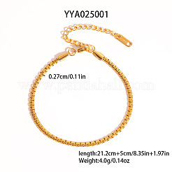 304ステンレススチールベネチアンチェーンネックレス＆ブレスレット＆アンクレットセット（ユニセックス）  18KGP本金メッキ&nbsp;SO5210-1