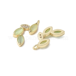 Brass Micro Pave Cubic Zirconia Pendants&nbsp;KK-F892-07G