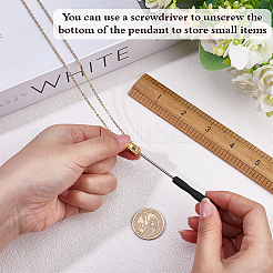 304 Stainless Steel with Clear Glass Rectangle Pendant Urn Ashes Necklaces for Women Men&nbsp;NJEW-WH0013-83G