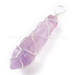 Natural Faceted Gemstone Pointed Pendants&nbsp;PALLOY-JF01296