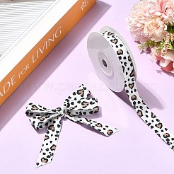 ポリエステルリボン  ヒョウプリント模様  洋服アクセサリー用  ホワイト  5/8インチ（15mm）  約10.00ヤード（9.14m）/ロール&nbsp;OCOR-TADJ0001-08D