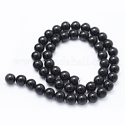 Natural Black Onyx Beads Strands&nbsp;G-E469-08-8mm