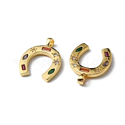 Rack Plating Brass Micro Pave Cubic Zirconia Pendants&nbsp;KK-P235-11G