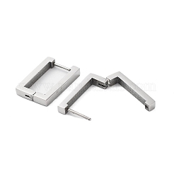 変色しにくい202ステンレススチールフープピアス  304ステンレスピン付き  長方形  20x3mm&nbsp;EJEW-C076-06I-P