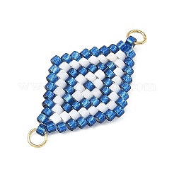 Glass Seed Beads Connector Charms&nbsp;PALLOY-MZ01416-01