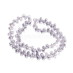 Electroplate Transparent Glass Beads Strands&nbsp;EGLA-P052-01A-PL04