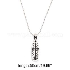 Stainless Steel Skull Coffin Urn Ashes Pendant Necklace&nbsp;NJEW-CA0001-11