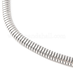 Tarnish Resistant 304 Stainless Steel Round Snake Chain Bracelets with Clasps&nbsp;BJEW-F472-01P-01