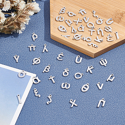 48Pcs 24 Letters 304 Stainless Steel Charms&nbsp;STAS-PH0001-30
