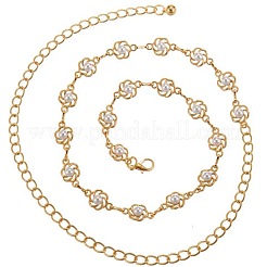 Alloy & Plastic Imitation Pearl Flower Link Chain Waist Belly Chains for Women&nbsp;FS-WG336A0-01