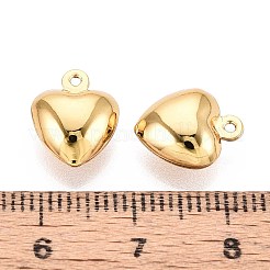 304ステンレススチールチャーム  ハートチャーム  イオンプレーティング（ip）  18KGP本金メッキ  12x9.5x5mm  穴：1mm&nbsp;STAS-N118-11G