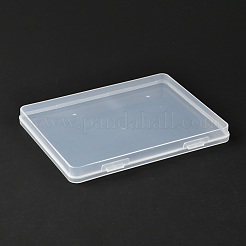 長方形ポリプロピレン（pp）プラスチックボックス  ビーズ保存容器  ヒンジ付き蓋付き  透明  14.3x18.5x1.7cm  内径：13.2x17.8のCM&nbsp;CON-Z003-05E