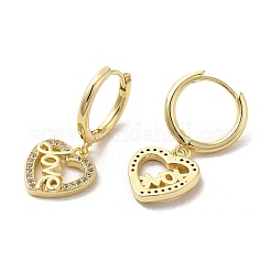Rack Plating Brass Micro Pave Cubic Zirconia Dangle Hoop Earrings&nbsp;EJEW-A031-15G