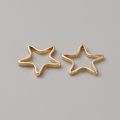 真鍮製フレームコネクター  14KGP本金メッキ  スター  10.5x11x1mm  内径：9x9mm&nbsp;LS-KK-WH0044-143C