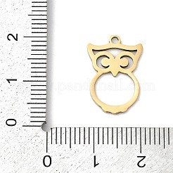 ステンレスペンダント201個  フクロウのチャーム  18KGP本金メッキ  18x12x1mm  穴：1.4mm&nbsp;STAS-F316-34G